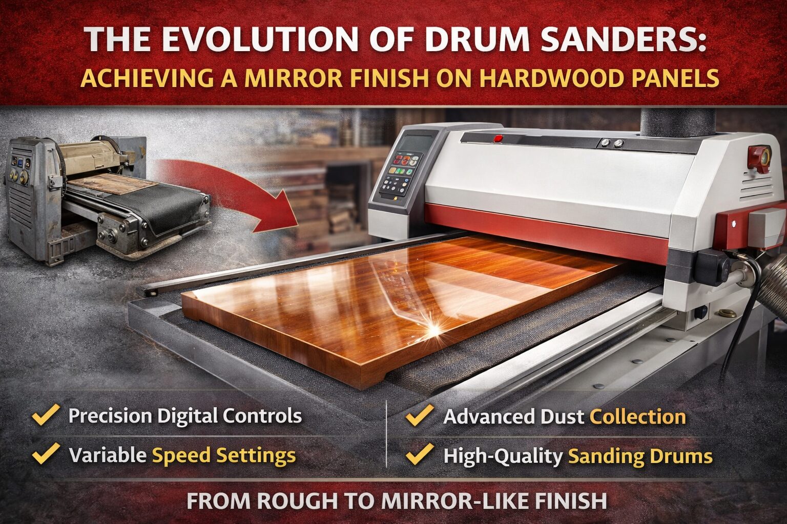 The Evolution of Drum Sanders: Achieving a Mirror Finish on Hardwood Panels